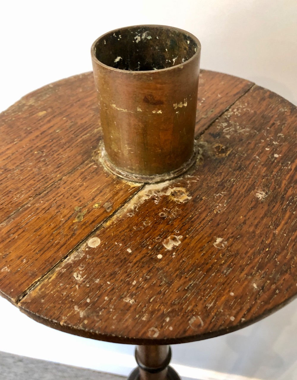 Large Antique Wooden Church Candlestick View IV