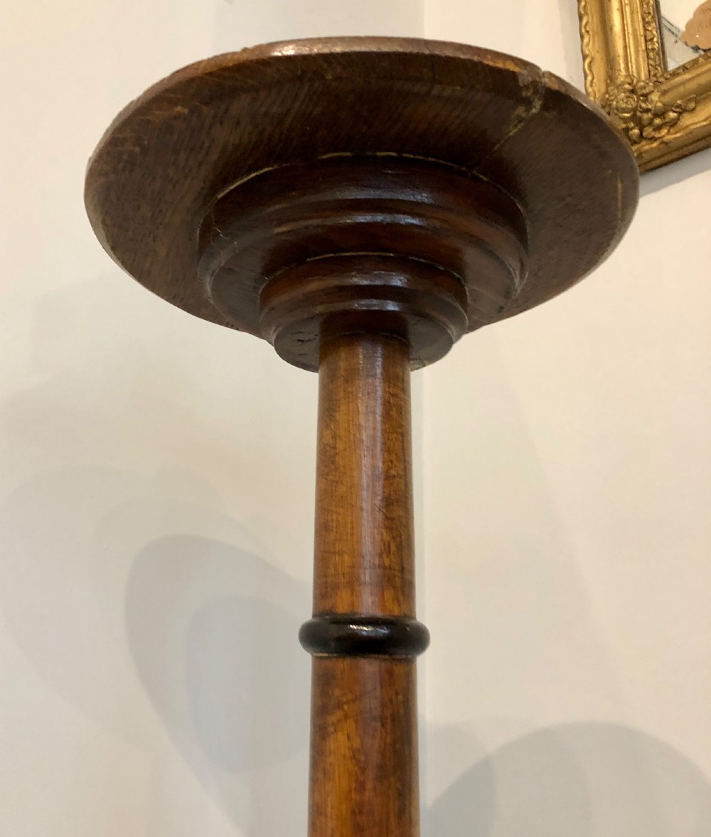 Large Antique Wooden Church Candlestick View VII