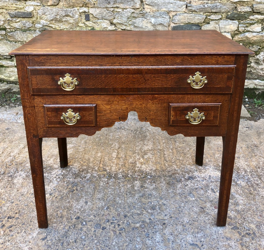 Georgian Oak Crossbanded Lowboy