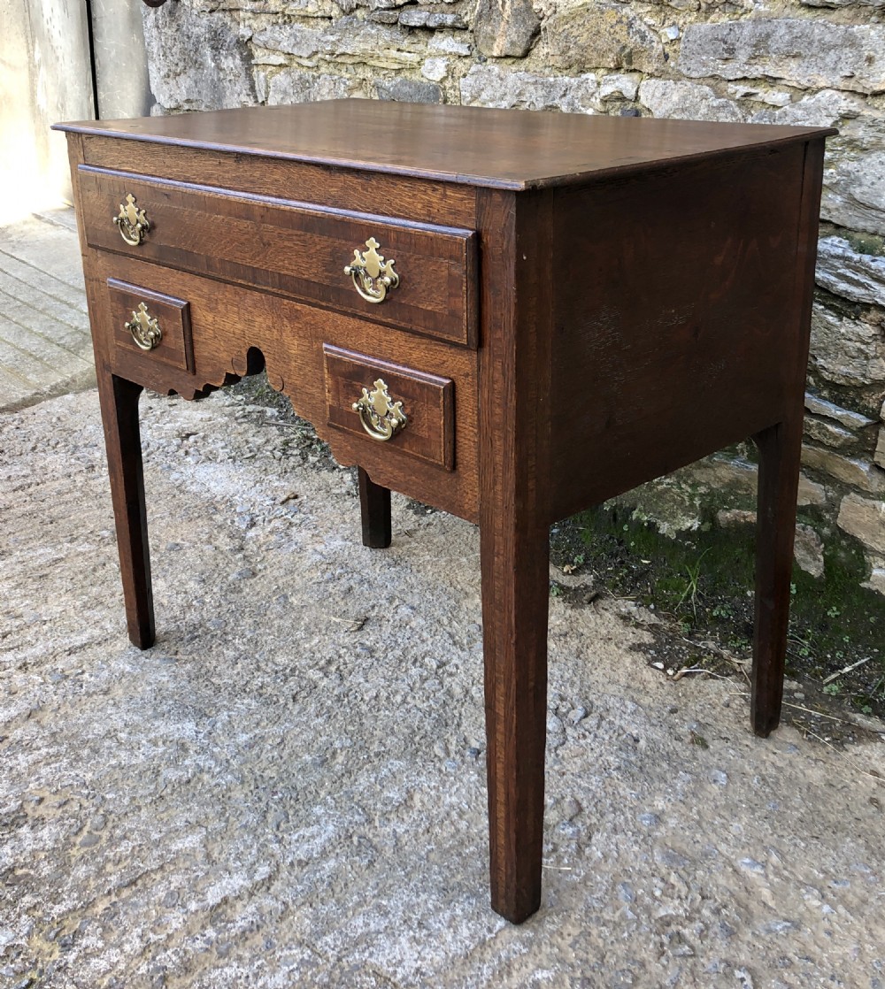 Georgian Oak Crossbanded Lowboy View III