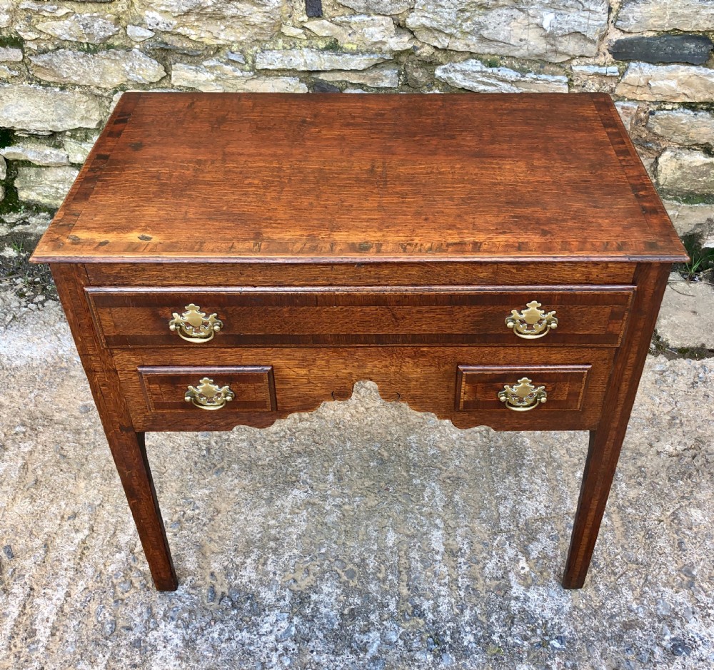 Georgian Oak Crossbanded Lowboy View IV