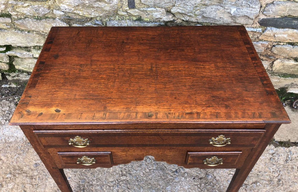 Georgian Oak Crossbanded Lowboy View VI