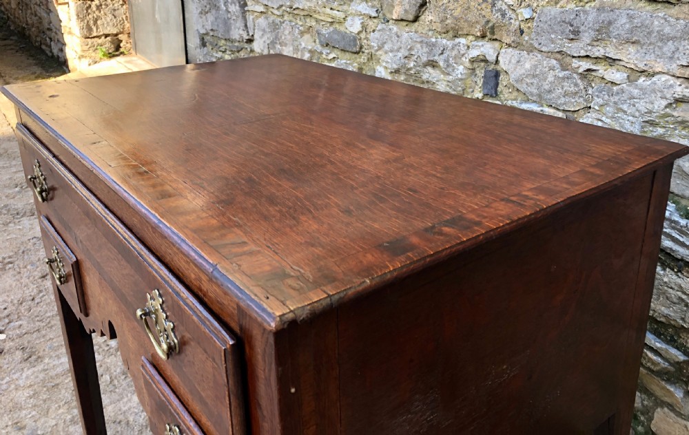 Georgian Oak Crossbanded Lowboy View VII