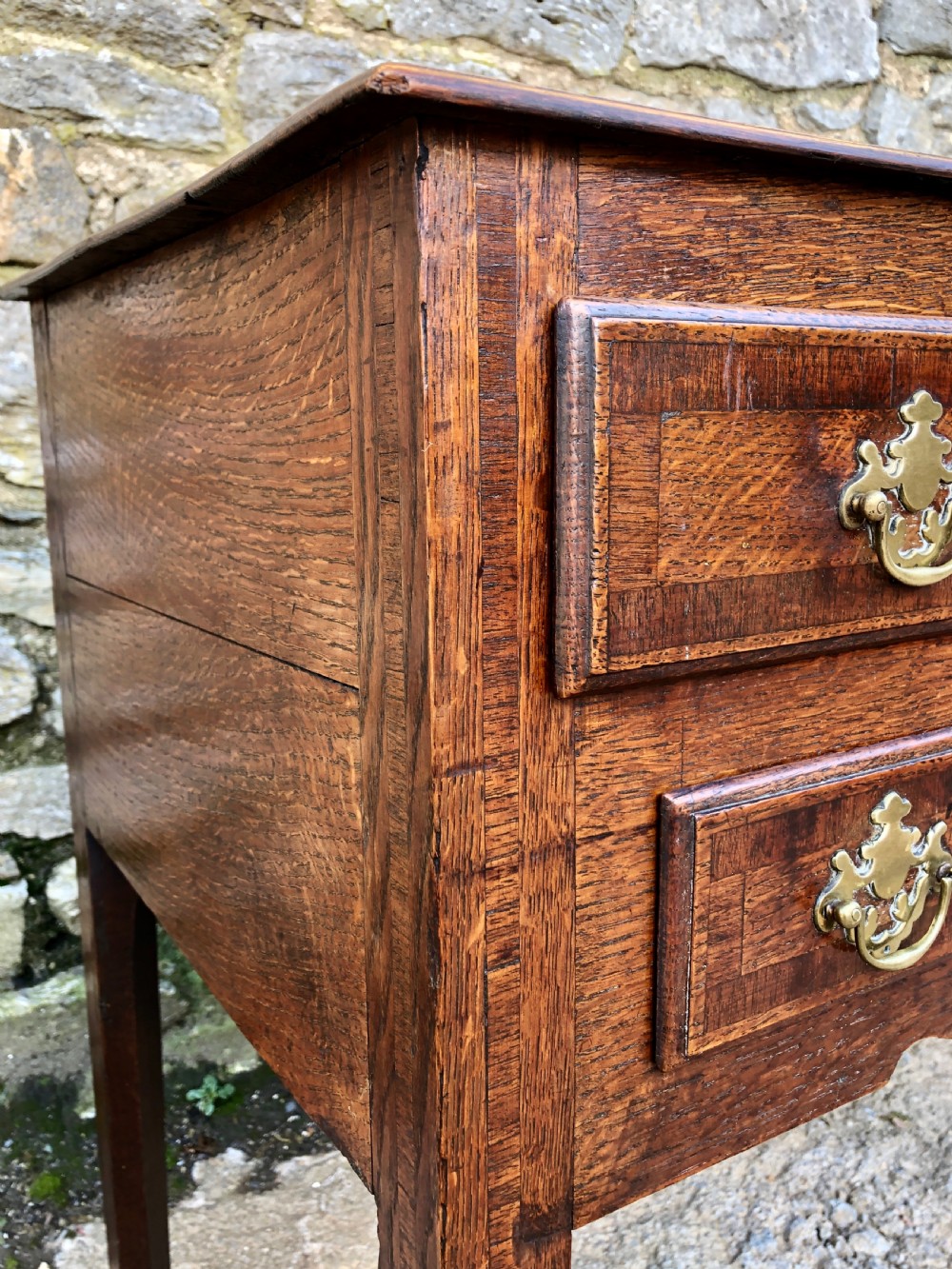 Georgian Oak Crossbanded Lowboy View X