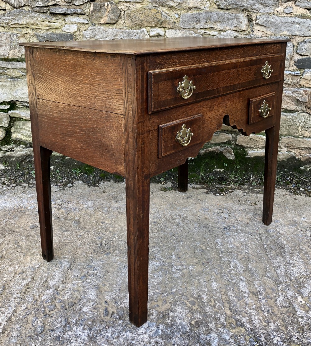 Georgian Oak Crossbanded Lowboy View XII