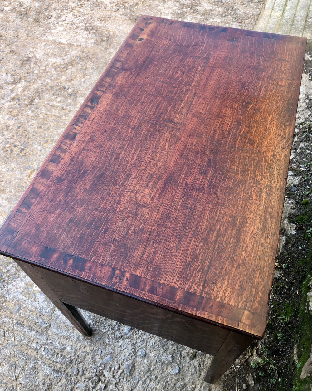 Georgian Oak Crossbanded Lowboy View XV
