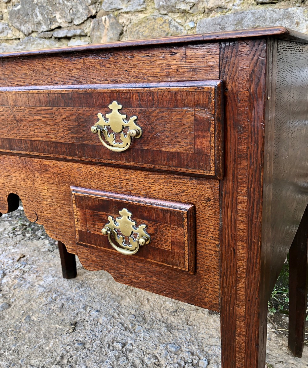 Georgian Oak Crossbanded Lowboy View XVI
