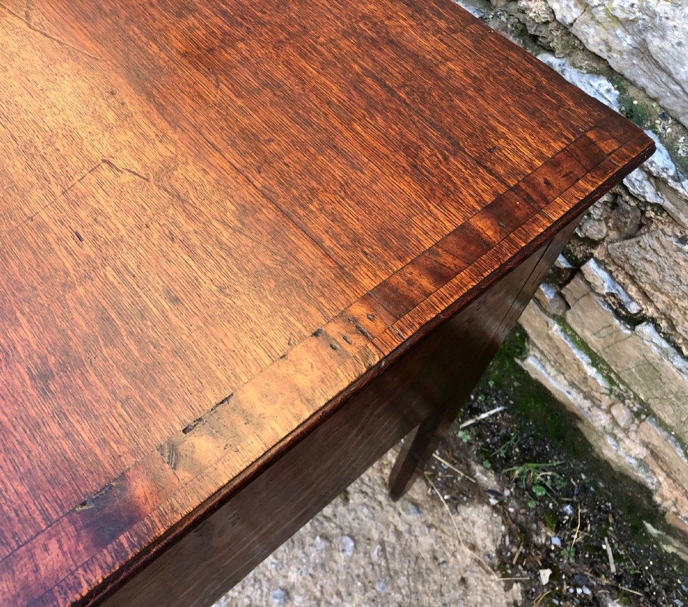Georgian Oak Crossbanded Lowboy View XVIII