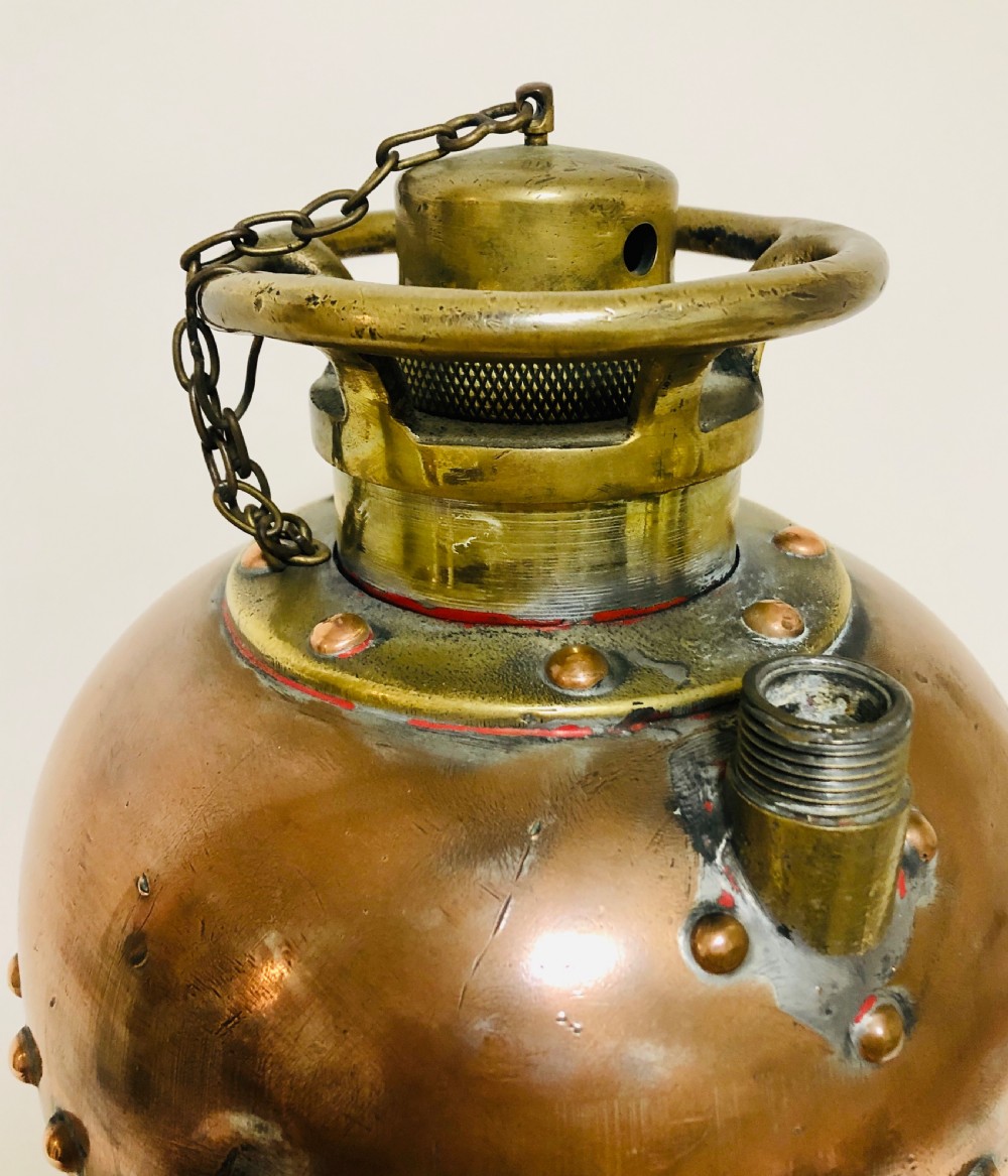 Large Antique Copper Waterloo Fire Extinguisher View IV