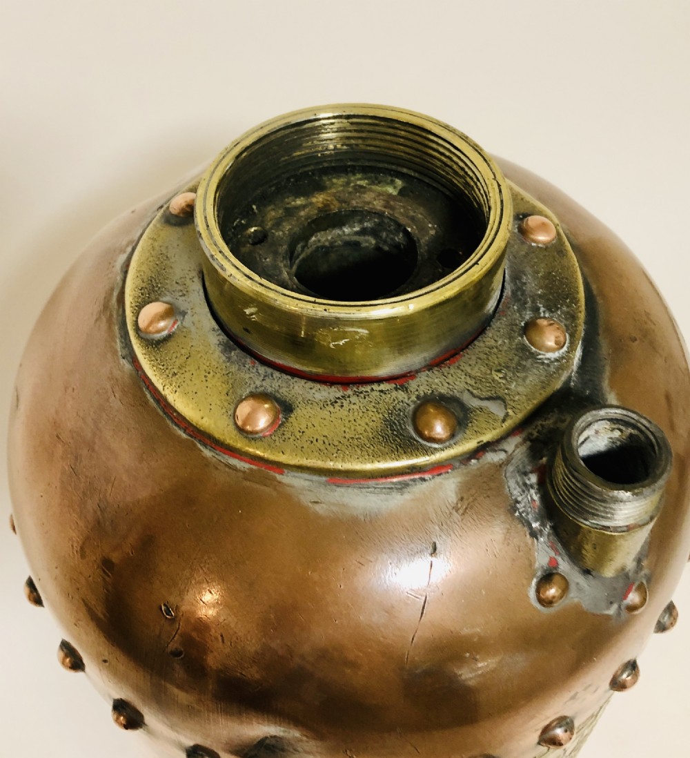 Large Antique Copper Waterloo Fire Extinguisher View VI