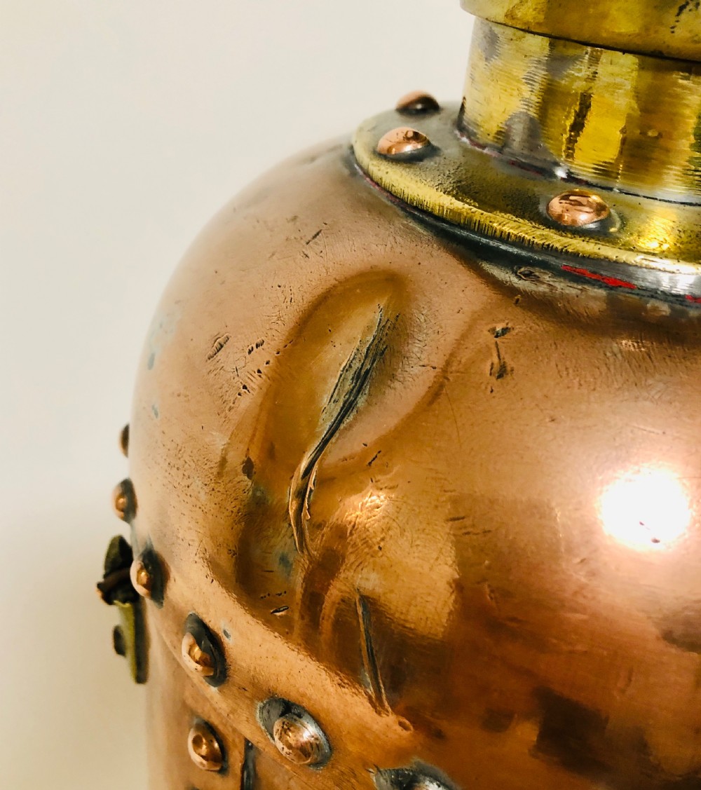 Large Antique Copper Waterloo Fire Extinguisher View XI