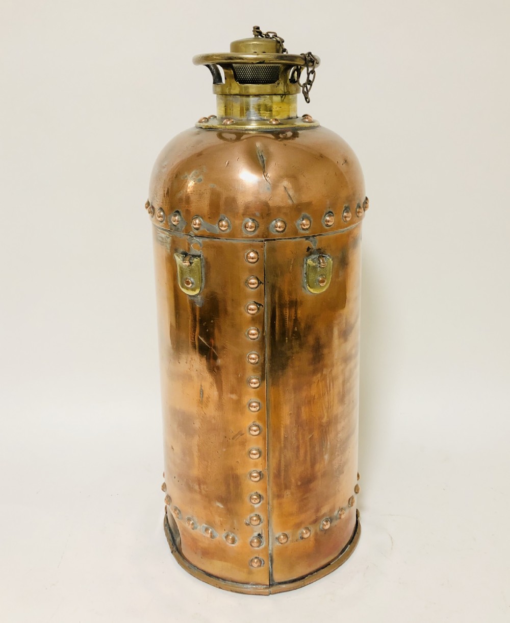 Large Antique Copper Waterloo Fire Extinguisher View XII
