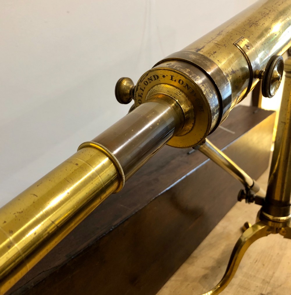 Antique Dollond 3 inch Library Telescope on Tripod in Box View IV