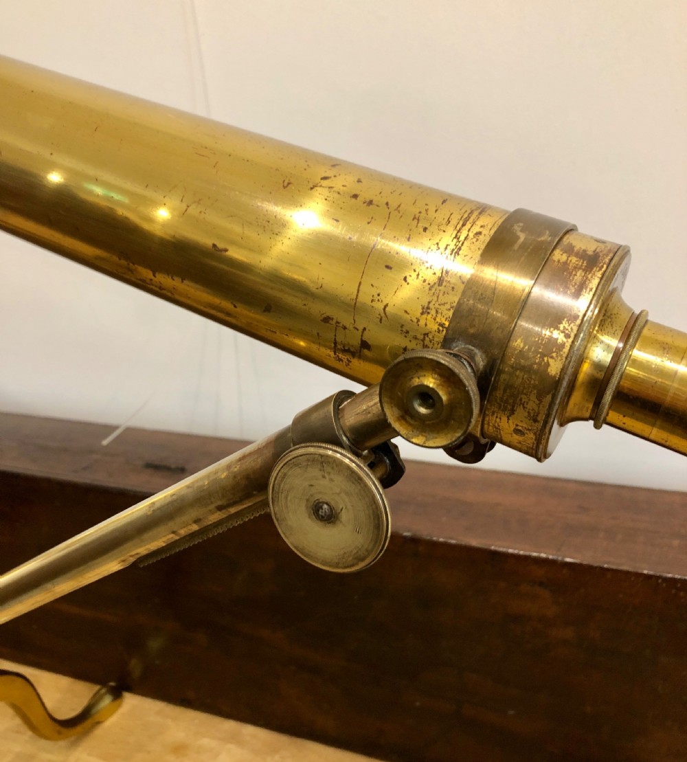 Antique Dollond 3 inch Library Telescope on Tripod in Box View VII