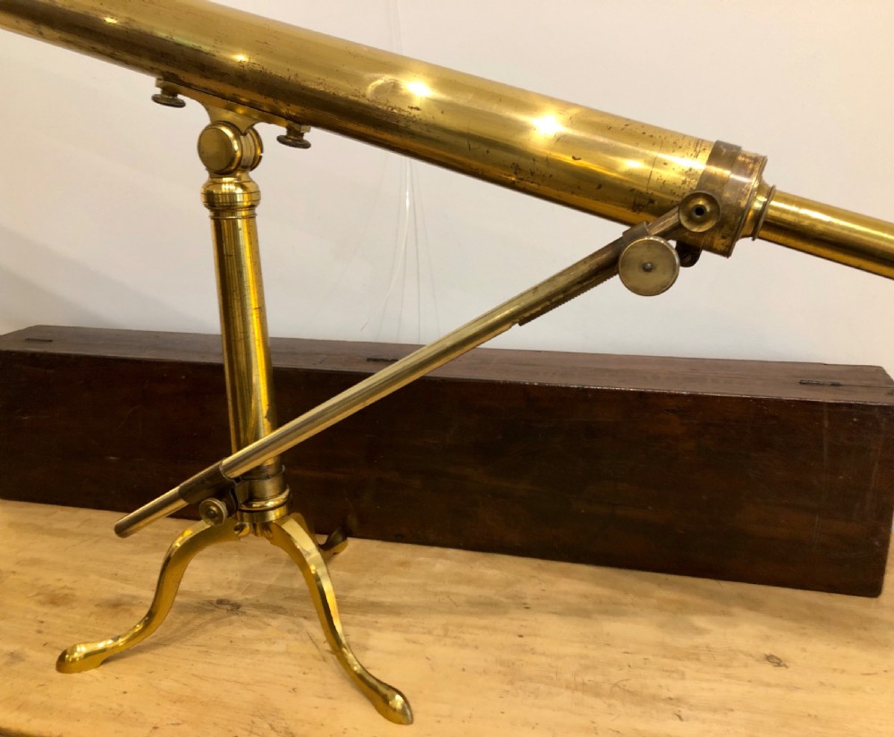 Antique Dollond 3 inch Library Telescope on Tripod in Box View XV