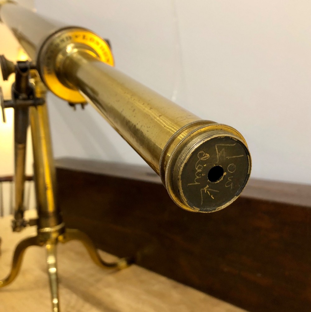 Antique Dollond 3 inch Library Telescope on Tripod in Box View XXIV