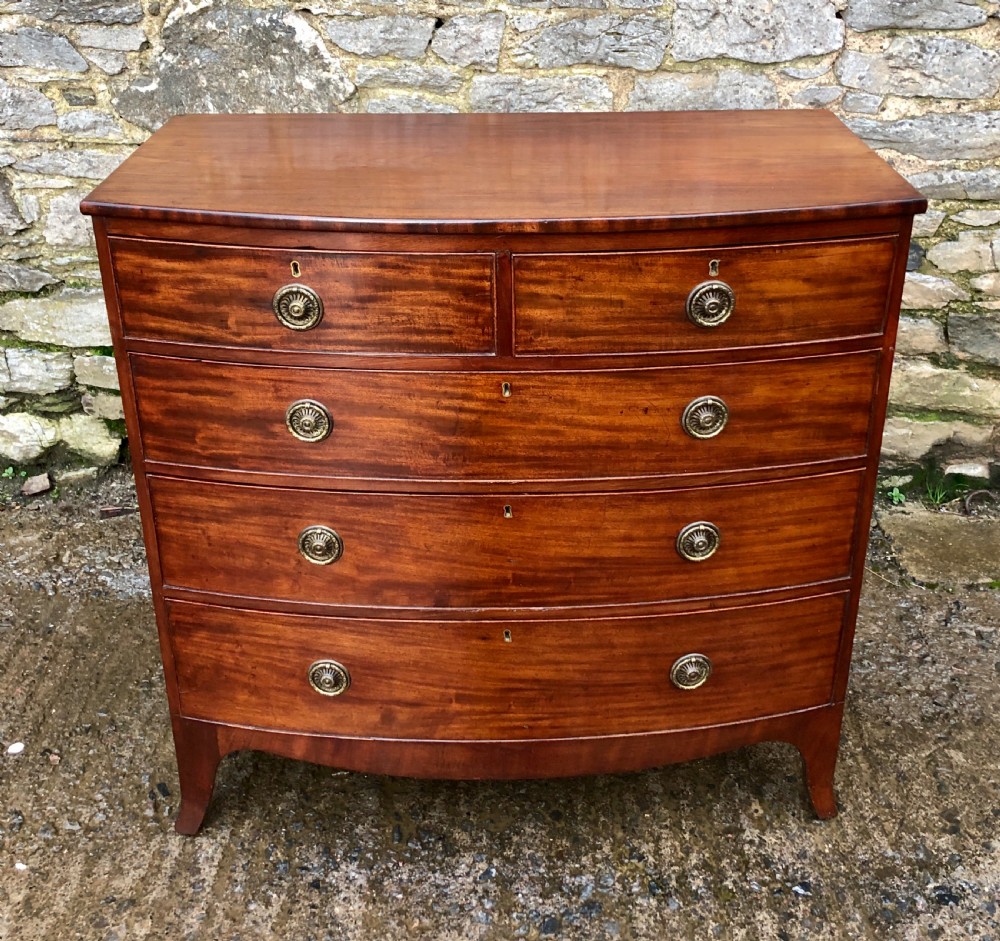 Regency Mahogany Bow Front Chest of Drawers View II