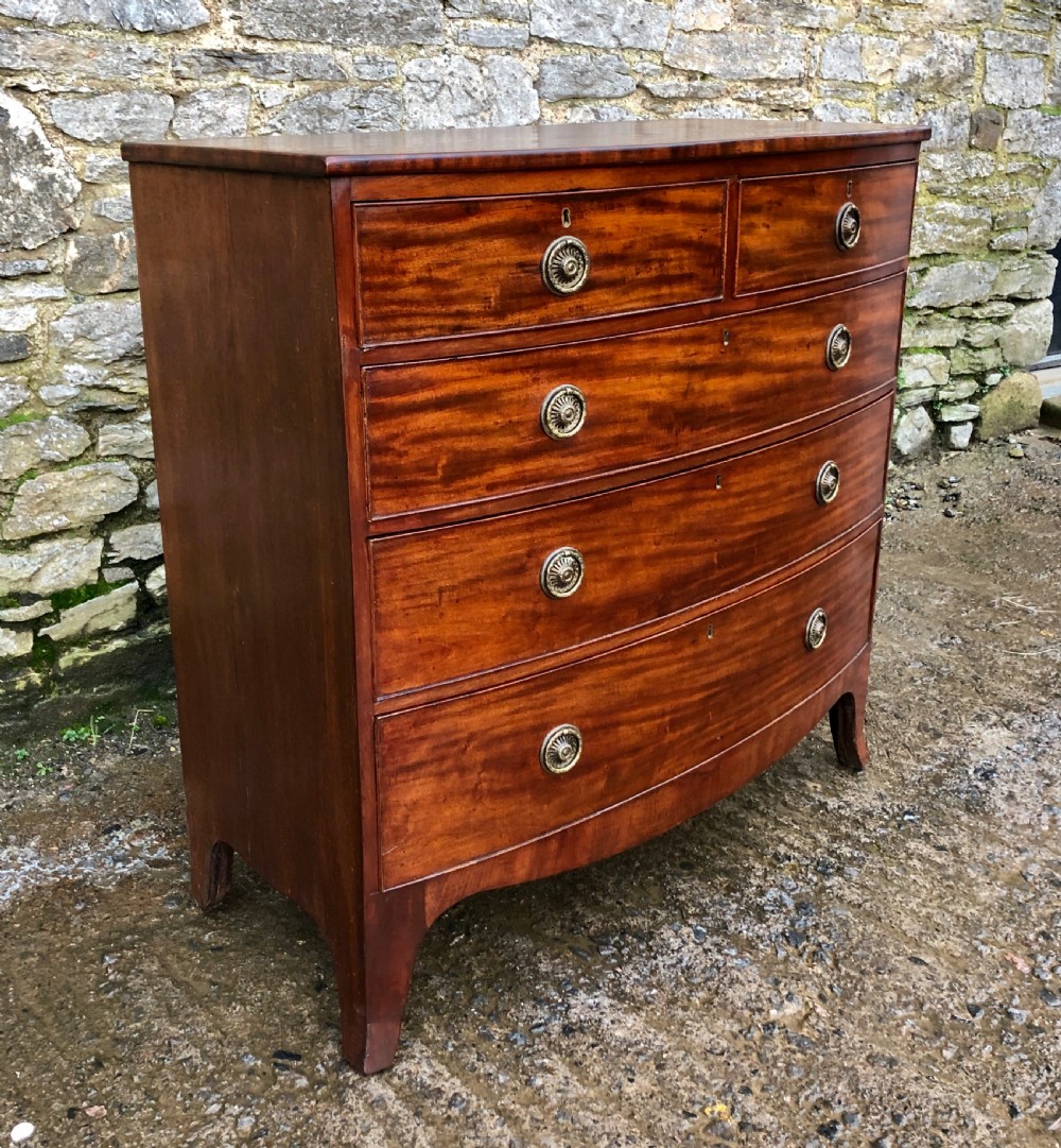 Regency Mahogany Bow Front Chest of Drawers View III