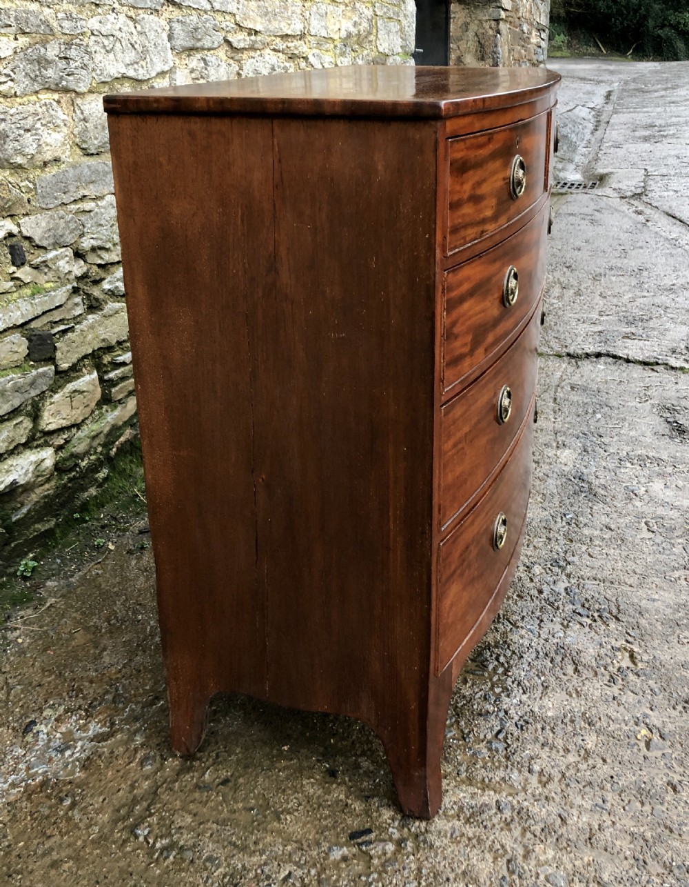 Regency Mahogany Bow Front Chest of Drawers View IV