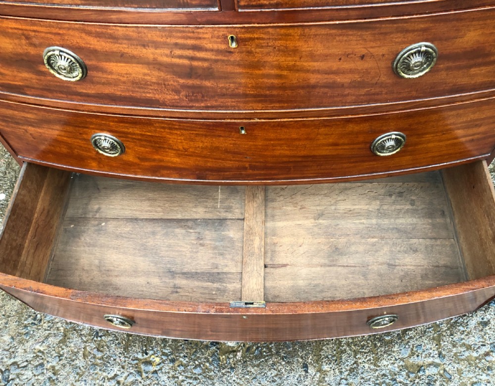 Regency Mahogany Bow Front Chest of Drawers View XIII