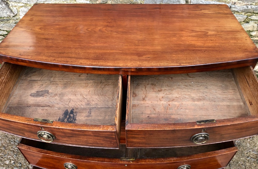 Regency Mahogany Bow Front Chest of Drawers View XV