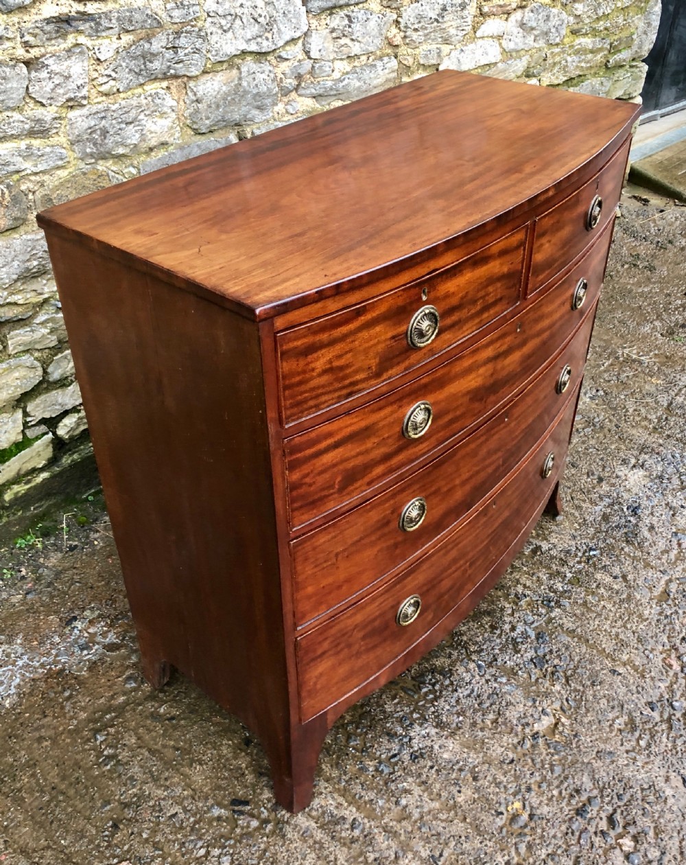 Regency Mahogany Bow Front Chest of Drawers View XVIII