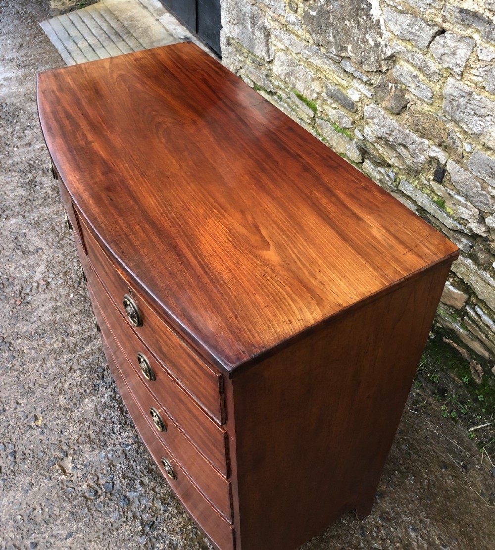 Regency Mahogany Bow Front Chest of Drawers View XXI