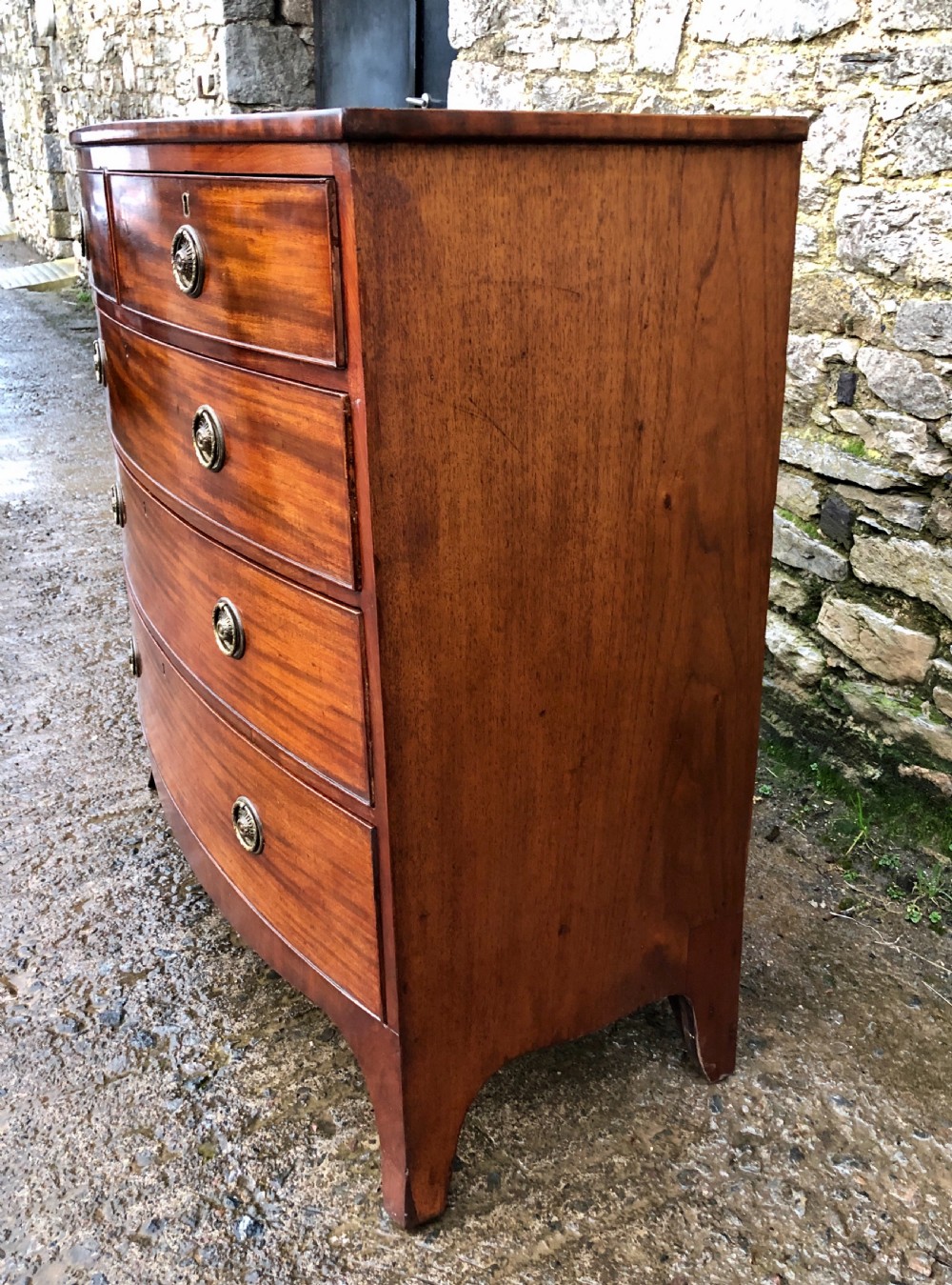 Regency Mahogany Bow Front Chest of Drawers View XXII