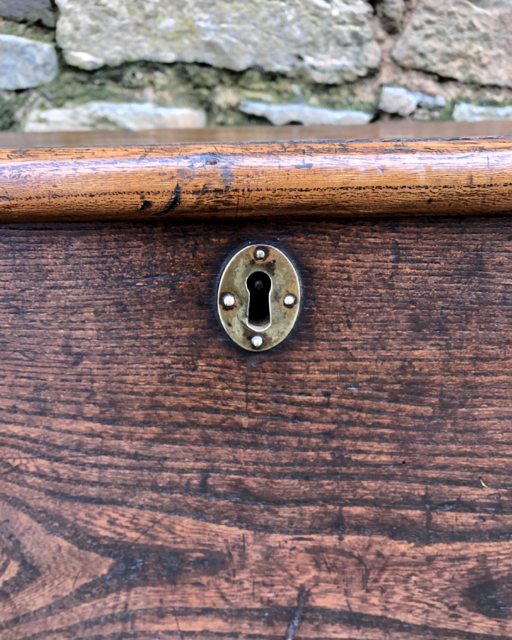 Antique Elm Blanket Box View XI