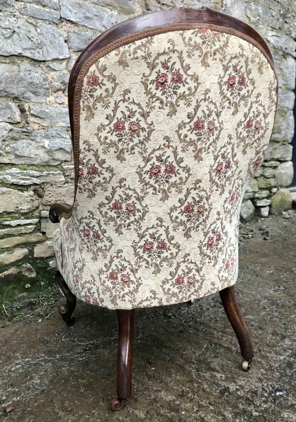 Antique Ladies Upholstered Armchair View IX