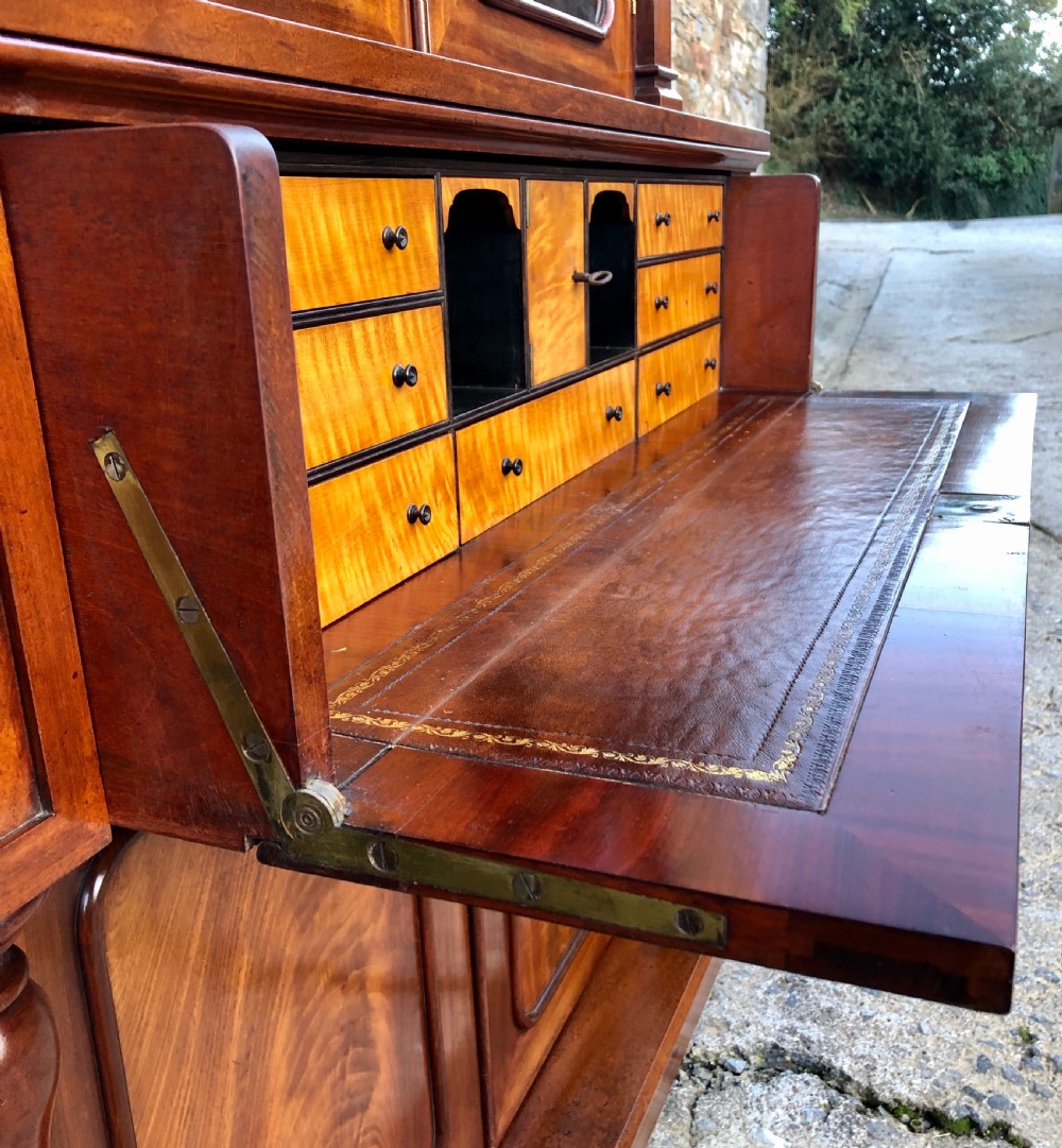 Early Victorian Mahogany Secretaire Bookcase View VI