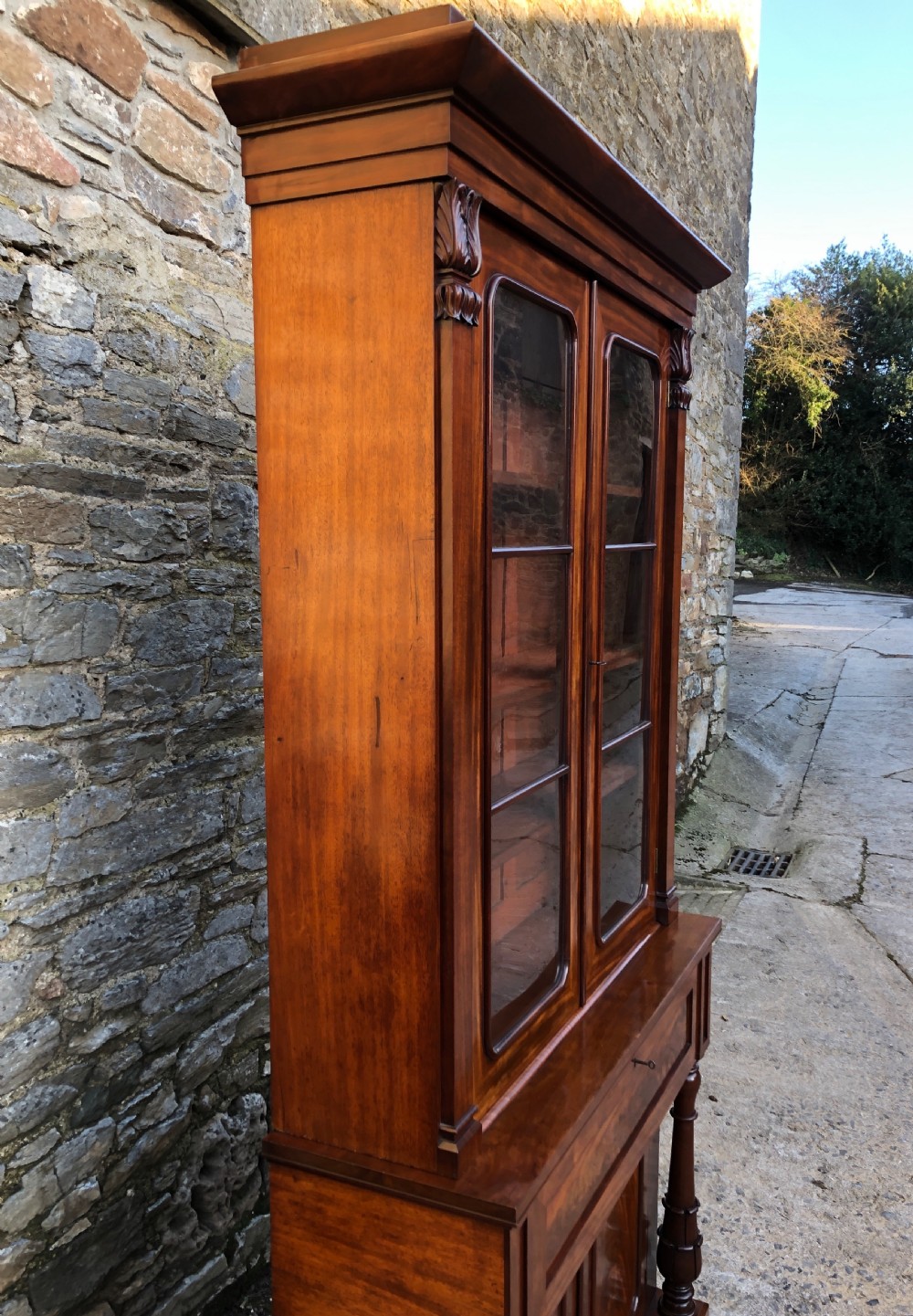 Early Victorian Mahogany Secretaire Bookcase View VII