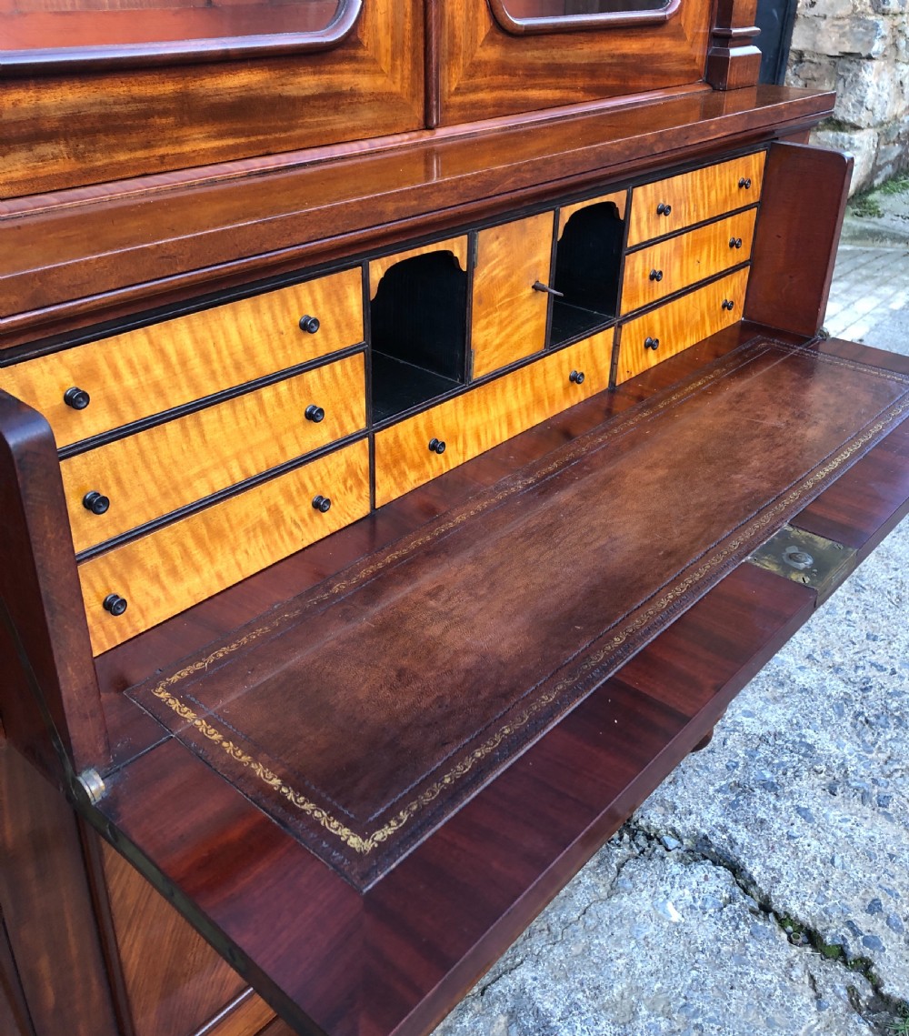 Early Victorian Mahogany Secretaire Bookcase View X