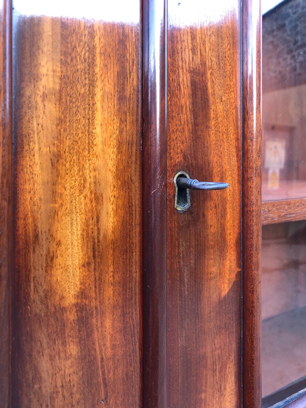Early Victorian Mahogany Secretaire Bookcase View XI