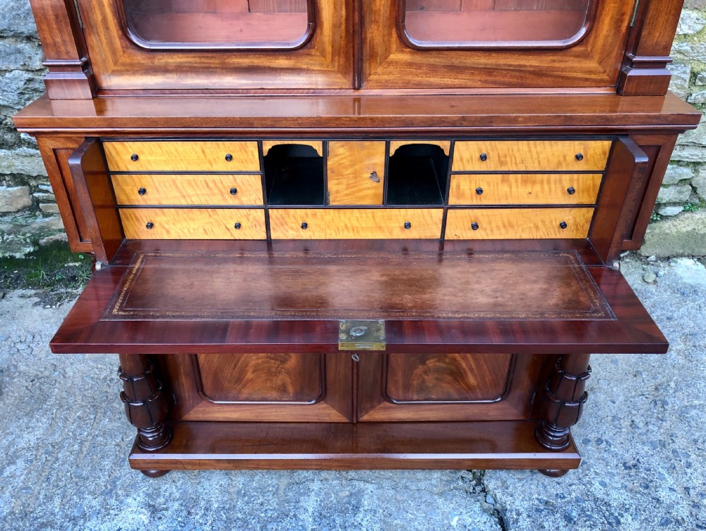 Early Victorian Mahogany Secretaire Bookcase View XVI