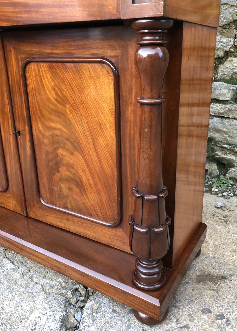 Early Victorian Mahogany Secretaire Bookcase View XVII