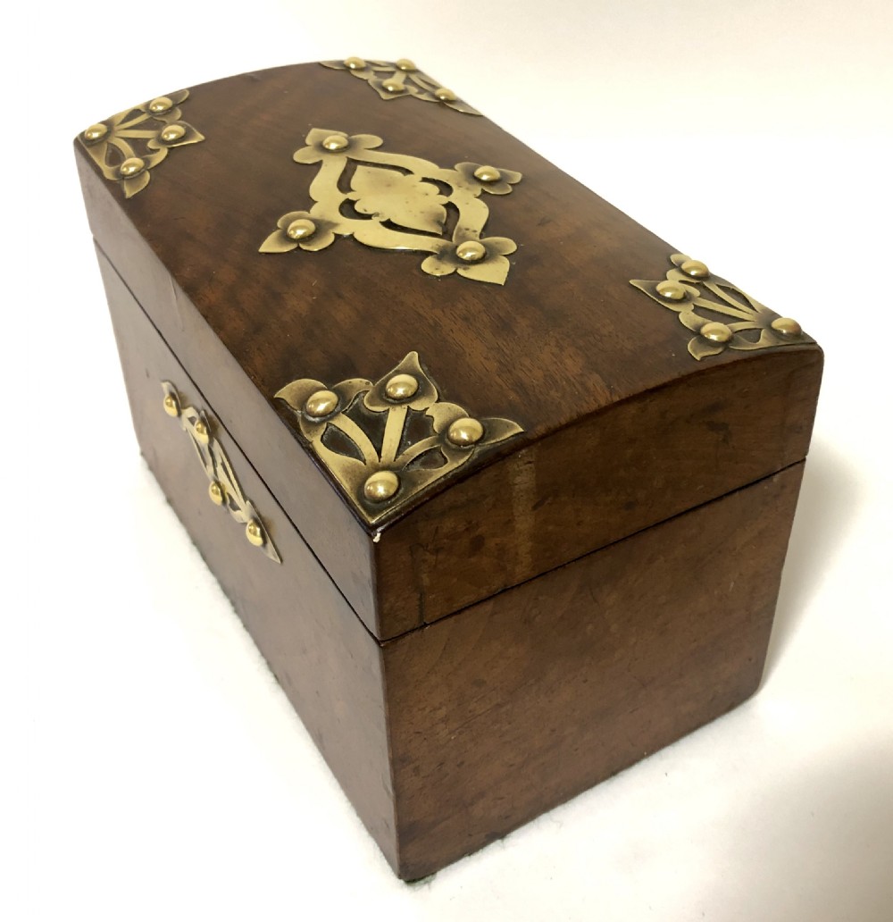 Victorian Walnut Brass Mounted Tea Caddy View III