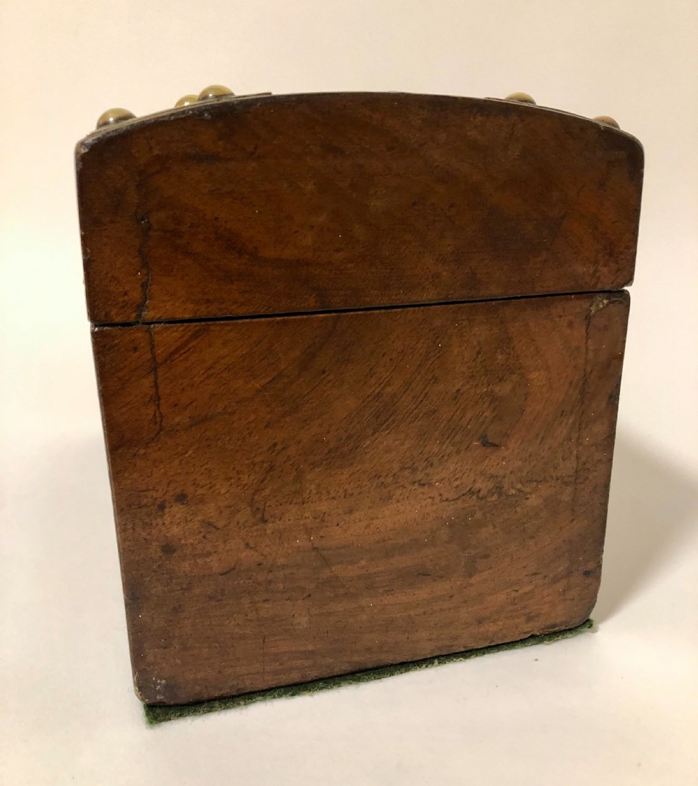 Victorian Walnut Brass Mounted Tea Caddy View VII