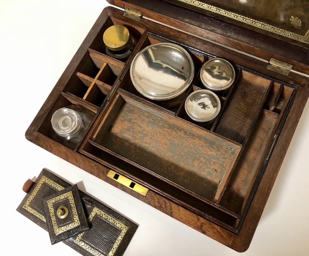 Antique Victorian Fitted Vanity Dressing Box View XI