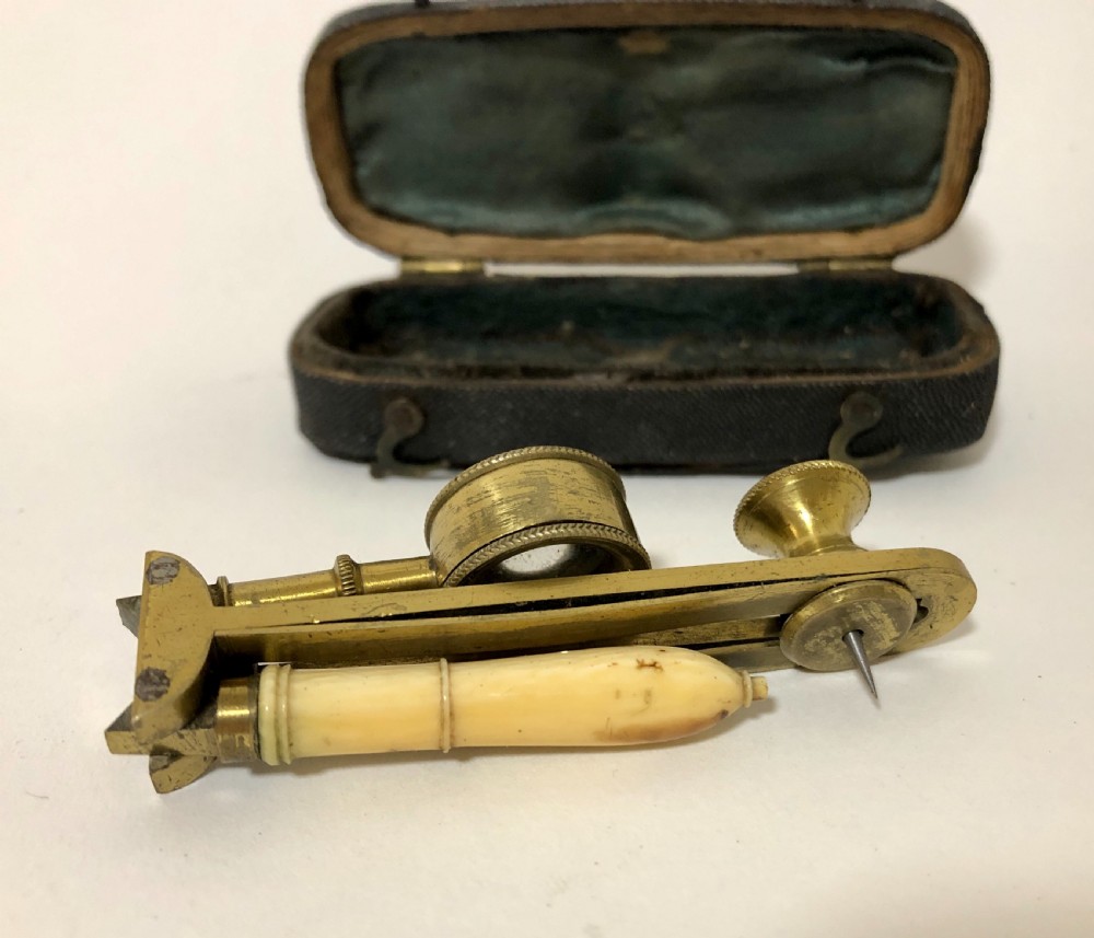 Antique Jones Type Folding Botanical Microscope View VI