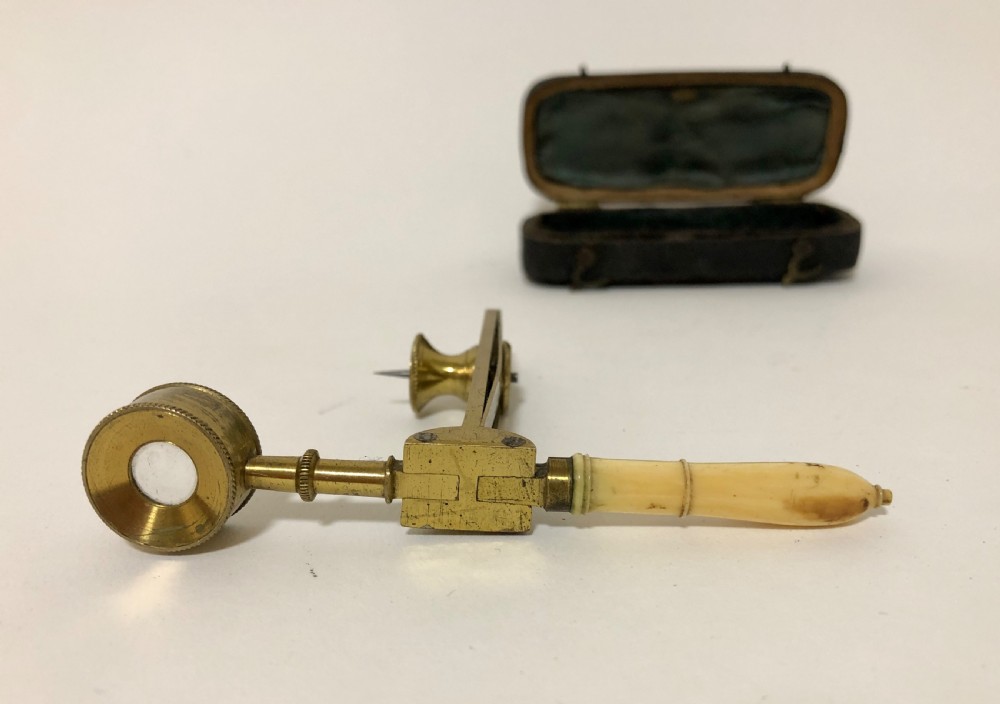 Antique Jones Type Folding Botanical Microscope View IX