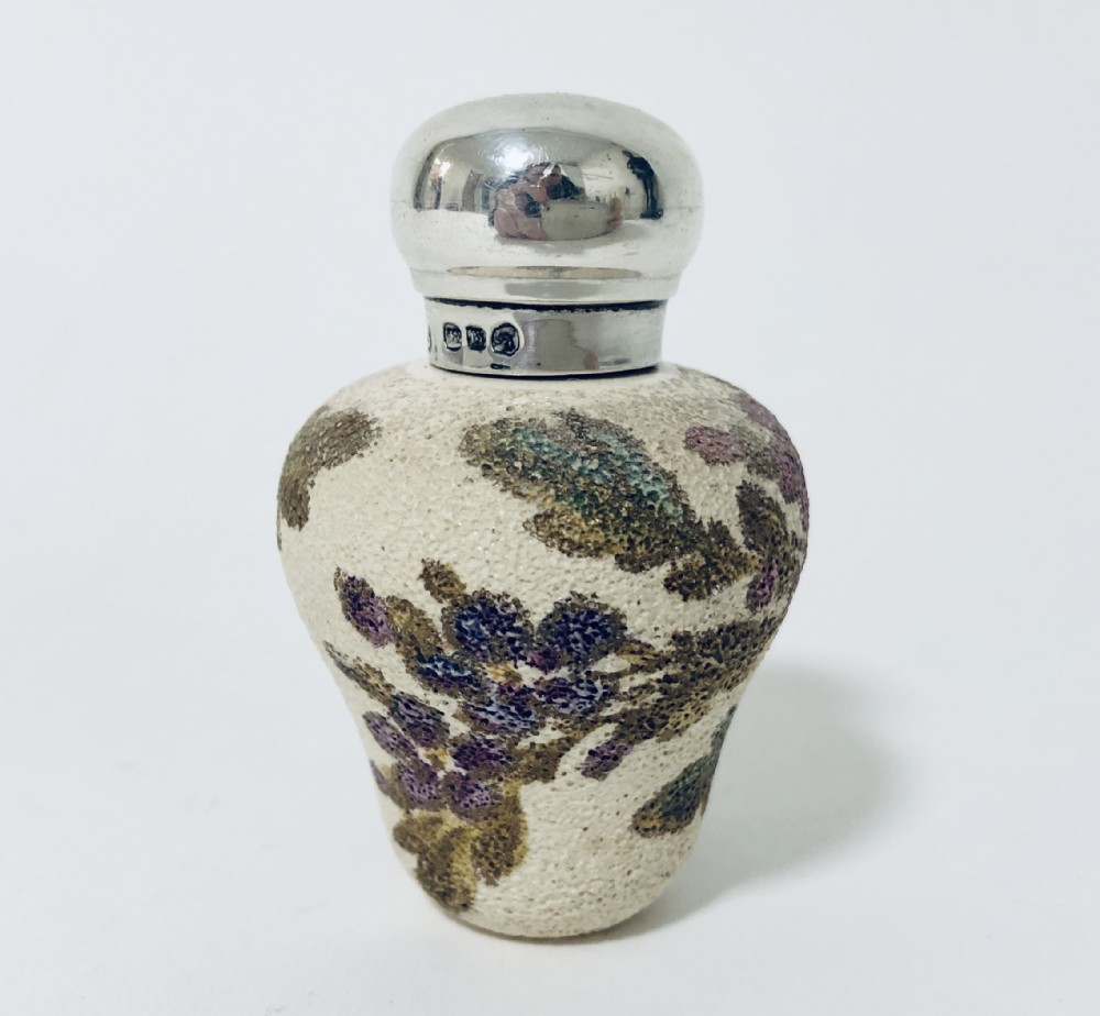 Antique Scent Bottle with Silver Top by Cornelius Desormeaux