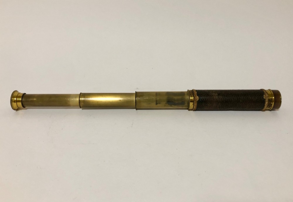 Antique 3 Draw Leather and Brass Telescope View II