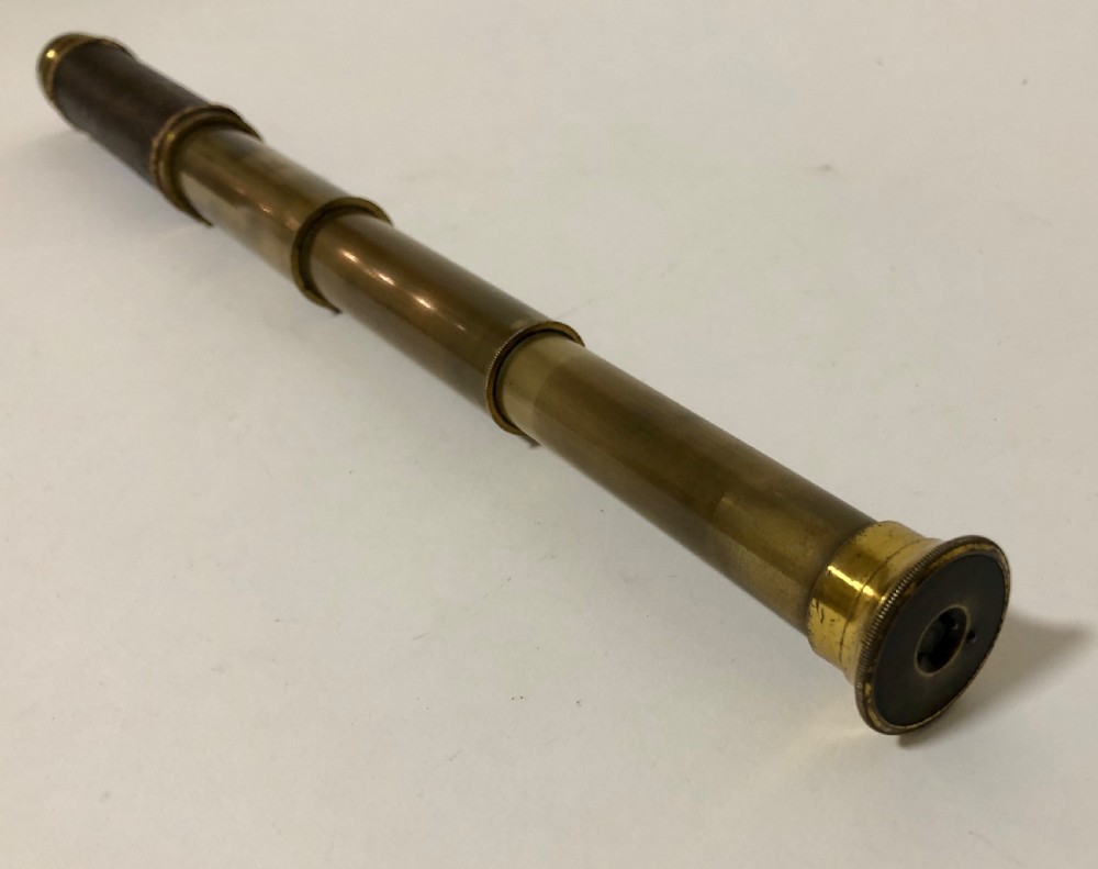 Antique 3 Draw Leather and Brass Telescope View III