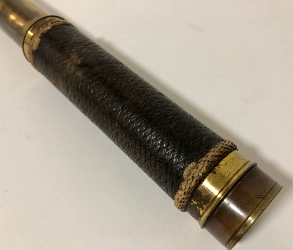 Antique 3 Draw Leather and Brass Telescope View IV