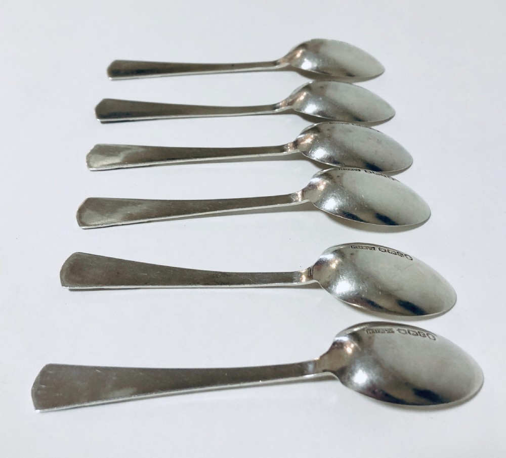 Set of 6 Antique Solid Silver Spoons commemorating King George V Jubilee 1934 View VI