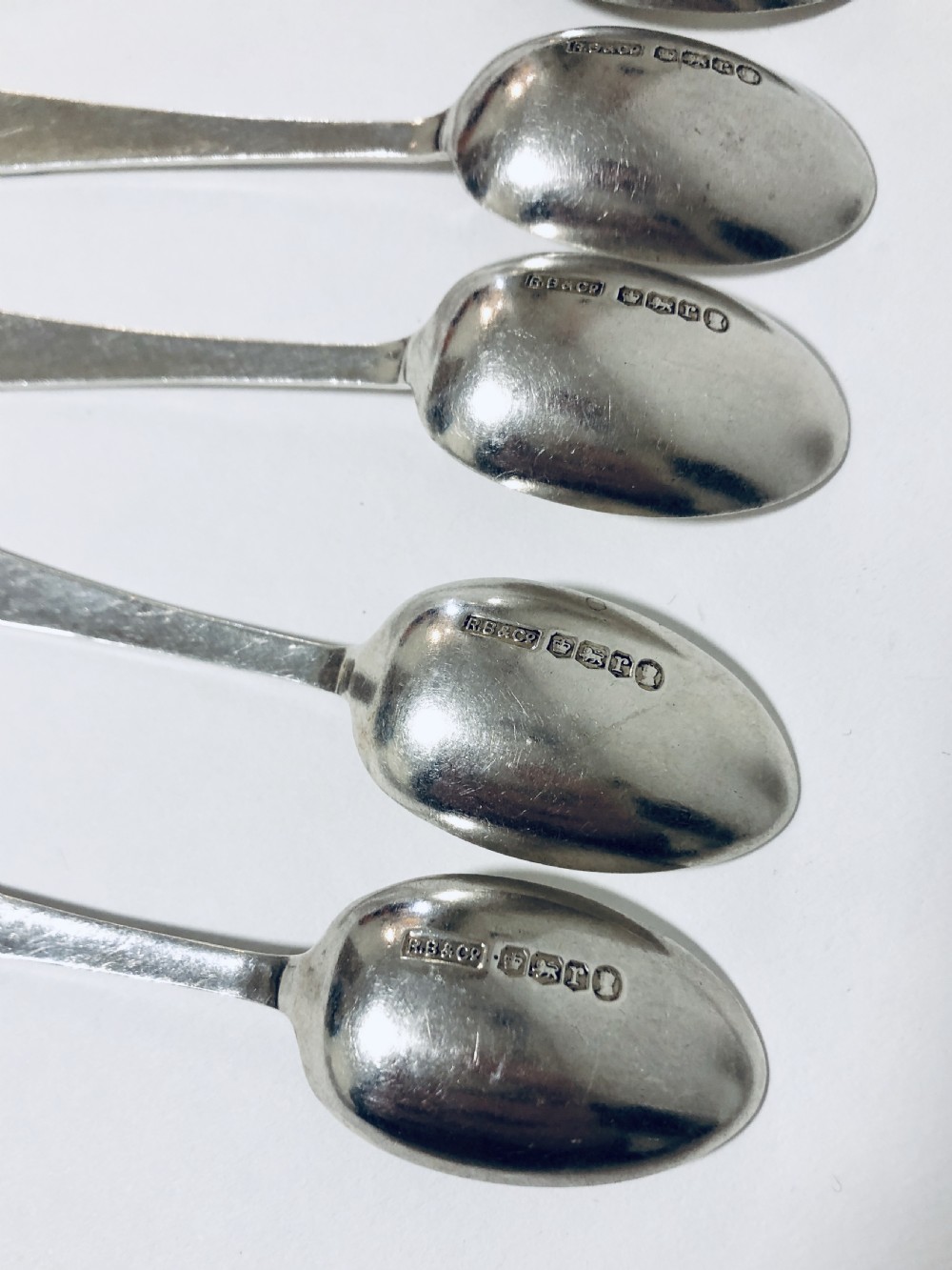Set of 6 Antique Solid Silver Spoons commemorating King George V Jubilee 1934 View VIII