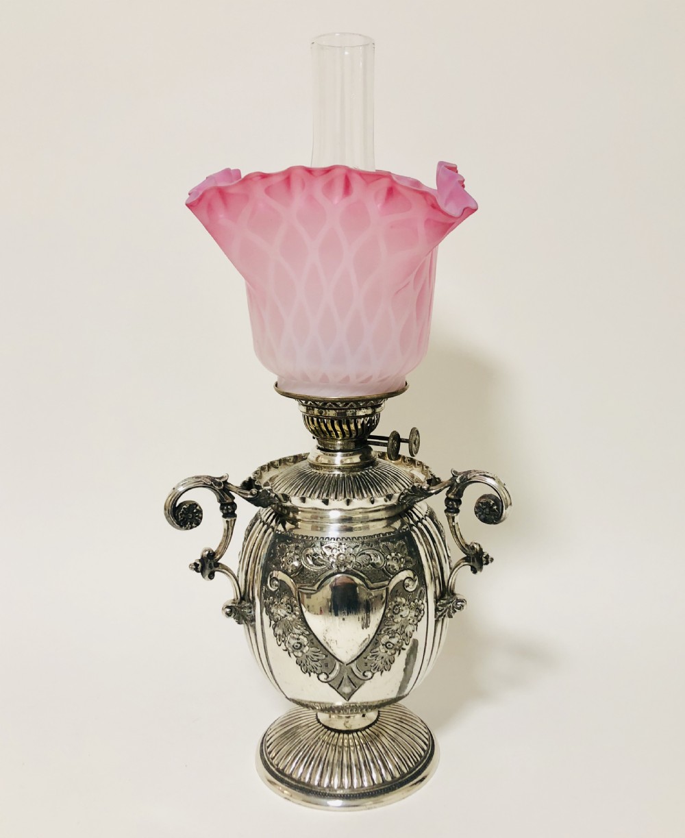 Victorian Silver Plated Evered's Oil Lamp