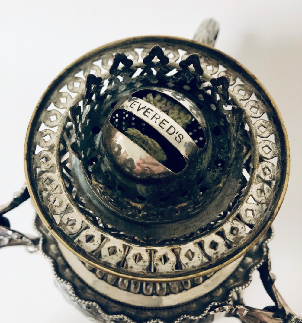 Victorian Silver Plated Evered's Oil Lamp View V