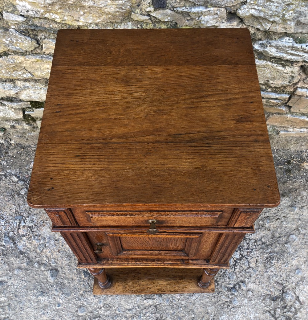 Antique French Oak Bedside Pot Cupboard View V